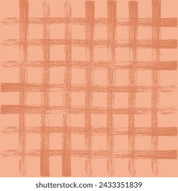 Vector hand drawn cute checkered pattern. Doodle Plaid geometrical simple texture. Crossing lines. Abstract cute delicate pattern ideal for fabric, textile, wallpaper.