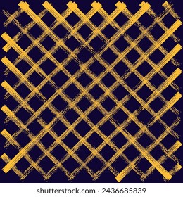 Vector hand drawn cute checkered pattern. Doodle Plaid geometrical simple texture. Crossing dry brush lines. Abstract crayon pattern ideal for fabric, textile, wallpaper.