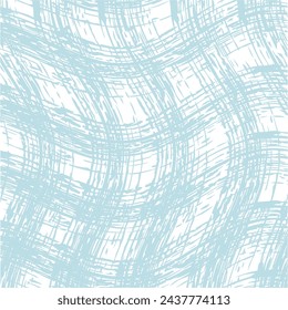 Vector hand drawn cute checkered pattern. Doodle Plaid wavy wide brush texture. Crossing squiggle lines. Abstract cute delicate pattern ideal for fabric, textile, wallpaper.