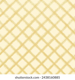 Vector hand drawn cute checkered pattern. Doodle Plaid geometrical brush texture. Crossing crayon chalk lines. Abstract cute delicate pattern ideal for fabric, textile, wallpaper.