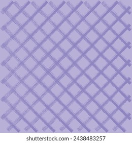Vector hand drawn cute checkered pattern. Doodle Plaid geometrical brush texture. Crossing crayon chalk lines. Abstract cute delicate pattern ideal for fabric, textile, wallpaper.