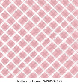 Vektor Hand gezeichnet niedliches Schachbrettmuster. Doodle Plaid Kreide Pinsel Textur. Überqueren von Linien. Abstrakte niedliche zarte Muster ideal für Stoff, Textil, Tapete.