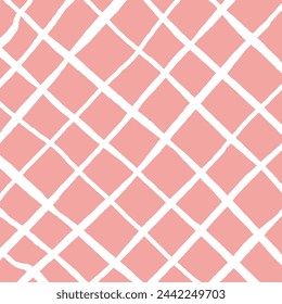 Vector dibujado a mano lindo patrón a cuadros. Doodle a cuadros de textura simple geométrica. Cruzando líneas. Patrón delicado lindo abstracto ideal para la tela, textil, papel pintado.