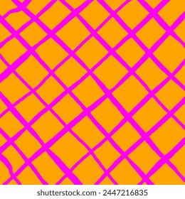 Vector hand drawn cute checkered pattern. Doodle Plaid geometrical simple texture. Crossing lines. Abstract cute delicate pattern ideal for fabric, textile, wallpaper.