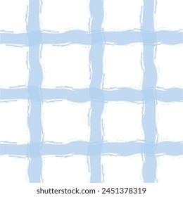 Vector hand drawn cute checkered pattern. cottagecore Doodle Plaid geometrical semitransparent simple texture. Crossing lines. Abstract cute delicate pattern.