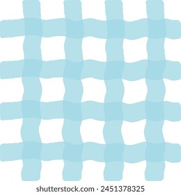 Vector hand drawn cute checkered pattern. cottagecore Doodle Plaid geometrical semitransparent simple texture. Crossing lines. Abstract cute delicate pattern.