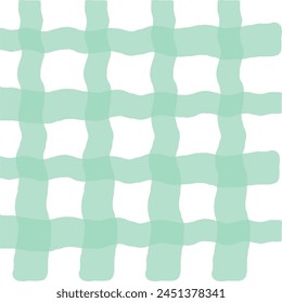 Vector hand drawn cute checkered pattern. cottagecore Doodle Plaid geometrical semitransparent simple texture. Crossing lines. Abstract cute delicate pattern.