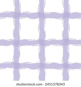 Vector hand drawn cute checkered pattern. cottagecore Doodle Plaid geometrical semitransparent simple texture. Crossing lines. Abstract cute delicate pattern.