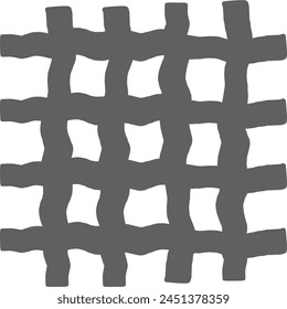 Vector hand drawn cute checkered pattern. cottagecore Doodle Plaid geometrical semitransparent simple texture. Crossing lines. Abstract cute delicate pattern.