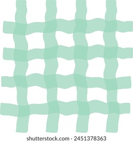 Vector hand drawn cute checkered pattern. cottagecore Doodle Plaid geometrical semitransparent simple texture. Crossing lines. Abstract cute delicate pattern.