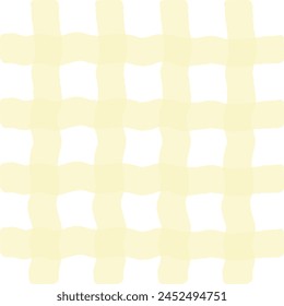 Vector hand drawn cute checkered pattern. cottagecore Doodle Plaid geometrical semitransparent simple texture. Crossing lines. Abstract cute delicate pattern.