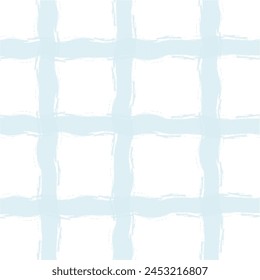 Vector hand drawn cute checkered pattern. cottagecore Doodle Plaid geometrical semitransparent simple texture. Crossing lines. Abstract cute delicate pattern.