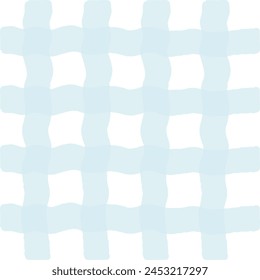 Vector hand drawn cute checkered pattern. cottagecore Doodle Plaid geometrical semitransparent simple texture. Crossing lines. Abstract cute delicate pattern.