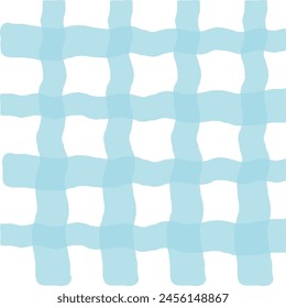 Vector hand drawn cute checkered pattern. cottagecore Doodle Plaid geometrical semitransparent simple texture. Crossing lines. Abstract cute delicate pattern.