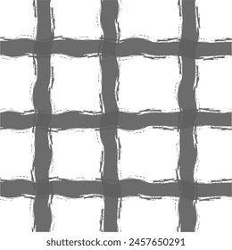 Vector hand drawn cute checkered pattern. cottagecore Doodle Plaid geometrical semitransparent simple texture. Crossing lines. Abstract cute delicate pattern.