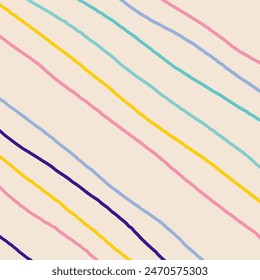 Vector hand drawn cute checkered pattern. Doodle Plaid geometrical simple texture. Crossing lines. Abstract cute delicate pattern ideal for fabric, textile, wallpaper.