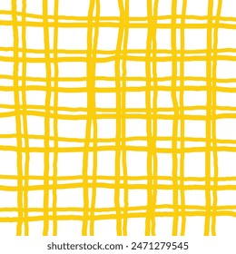 Vector hand drawn cute checkered pattern. Doodle Plaid geometrical simple texture. Crossing lines. Abstract cute delicate pattern ideal for fabric, textile, wallpaper.