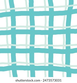 Vector hand drawn cute checkered pattern. Doodle Plaid geometrical simple texture. Crossing lines. Abstract cute delicate pattern ideal for fabric, textile, wallpaper.