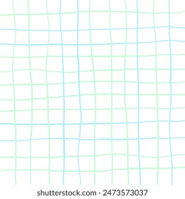 Vector hand drawn cute checkered pattern. Doodle Plaid geometrical simple texture. Crossing lines. Abstract cute delicate pattern ideal for fabric, textile, wallpaper.