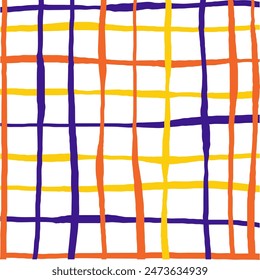 Vector dibujado a mano lindo patrón a cuadros. Doodle a cuadros de textura simple geométrica. Cruzando líneas. Abstractas lindo patrón delicado ideal para tela, textil, Fondo de pantalla.