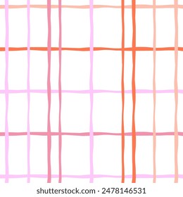 Vector dibujado a mano lindo patrón a cuadros. Doodle a cuadros de textura simple geométrica. Cruzando líneas. Abstractas lindo patrón delicado ideal para tela, textil, Fondo de pantalla.