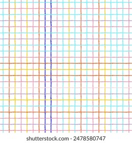 Vector hand drawn cute checkered pattern. Doodle Plaid geometrical simple texture. Crossing lines. Abstract cute delicate pattern ideal for fabric, textile, wallpaper.