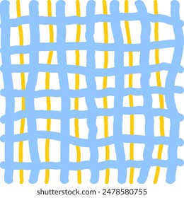 Vector hand drawn cute checkered pattern. Doodle Plaid geometrical simple texture. Crossing lines. Abstract cute delicate pattern ideal for fabric, textile, wallpaper.
