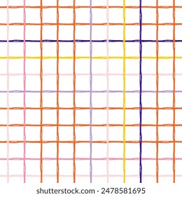 Vector dibujado a mano lindo patrón a cuadros. Doodle a cuadros de textura simple geométrica. Cruzando líneas. Abstractas lindo patrón delicado ideal para tela, textil, Fondo de pantalla.