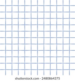 Vector hand drawn cute checkered pattern. Doodle Plaid geometrical simple texture. Crossing lines. Abstract cute delicate pattern ideal for fabric, textile, wallpaper.