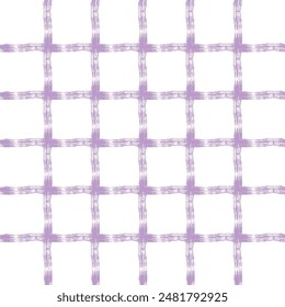 Vector hand drawn cute checkered pattern. Doodle Plaid brush simple texture. Crossing lines. Abstract cute delicate pattern ideal for fabric, textile, wallpaper.
