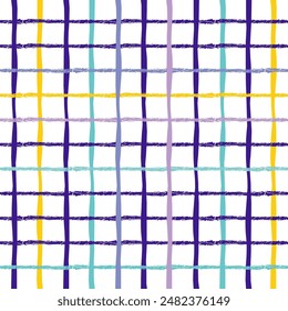 Vector dibujado a mano lindo patrón a cuadros. Doodle a cuadros de textura simple geométrica. Cruzando líneas. Abstractas lindo patrón delicado ideal para tela, textil, Fondo de pantalla.