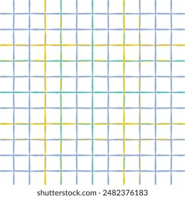 Vector hand drawn cute checkered pattern. Doodle Plaid geometrical simple texture. Crossing lines. Abstract cute delicate pattern ideal for fabric, textile, wallpaper.