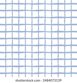 Vector hand drawn cute checkered pattern. Doodle Plaid geometrical simple texture. Crossing lines. Abstract cute delicate pattern ideal for fabric, textile, wallpaper.