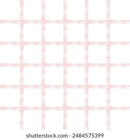 Vector hand drawn cute checkered pattern. Doodle Plaid brush simple texture. Crossing lines. Abstract cute delicate pattern ideal for fabric, textile, wallpaper.