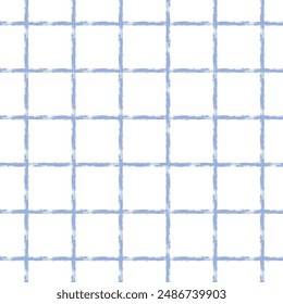 Vector hand drawn cute checkered pattern. cottagecore Doodle Plaid geometrical semitransparent simple texture. Crossing lines. Abstract cute delicate pattern.