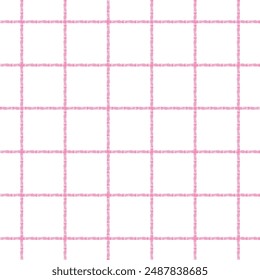 Vector hand drawn cute checkered pattern. cottagecore Doodle Plaid geometrical semitransparent simple texture. Crossing lines. Abstract cute delicate pattern.