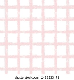 Vector hand drawn cute checkered pattern. Doodle Plaid geometrical simple texture. Crossing lines. Abstract cute delicate pattern ideal for fabric, textile, wallpaper.