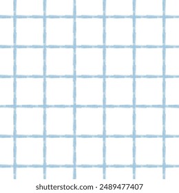 Vector hand drawn cute checkered pattern. Doodle Plaid geometrical simple texture. Crossing lines. Abstract cute delicate pattern ideal for fabric, textile, wallpaper.