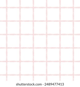 Vector hand drawn cute checkered pattern. Doodle Plaid geometrical simple texture. Crossing lines. Abstract cute delicate pattern ideal for fabric, textile, wallpaper.