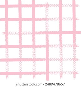 Vector hand drawn cute checkered pattern. Doodle Plaid geometrical simple texture. Crossing lines. Abstract cute delicate pattern ideal for fabric, textile, wallpaper.