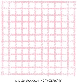 Vector hand drawn cute checkered pattern. Doodle Plaid geometrical simple texture. Crossing lines. Abstract cute delicate pattern ideal for fabric, textile, wallpaper.