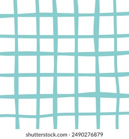 Vector hand drawn cute checkered pattern. Doodle Plaid geometrical simple texture. Crossing lines. Abstract cute delicate pattern ideal for fabric, textile, wallpaper.