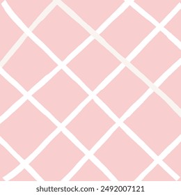 Vector hand drawn cute checkered pattern. Doodle Plaid geometrical simple texture. Crossing lines. Abstract cute delicate pattern ideal for fabric, textile, wallpaper.