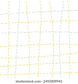 Vector hand drawn cute checkered pattern. Doodle Plaid geometrical simple texture. Crossing lines. Abstract cute delicate pattern ideal for fabric, textile, wallpaper.