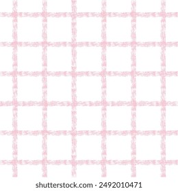 Vector hand drawn cute checkered pattern. Doodle Plaid geometrical simple texture. Crossing lines. Abstract cute delicate pattern ideal for fabric, textile, wallpaper.