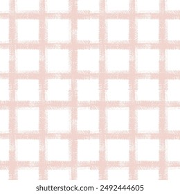 Vector hand drawn cute checkered pattern. Doodle Plaid geometrical simple texture. Crossing lines. Abstract cute delicate pattern ideal for fabric, textile, wallpaper.