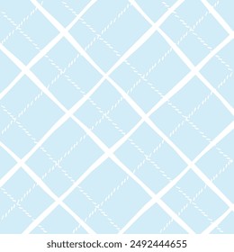 Vector hand drawn cute checkered pattern. Doodle Plaid geometrical dry brush texture. Uneven double crossing lines. Abstract cute delicate pattern ideal for fabric, textile, wallpaper