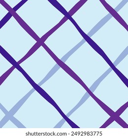 Vector hand drawn cute checkered pattern. Doodle Plaid geometrical simple texture. Crossing lines. Abstract cute delicate pattern ideal for fabric, textile, wallpaper.