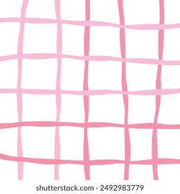 Vector hand drawn cute checkered pattern. Doodle Plaid geometrical simple texture. Crossing lines. Abstract cute delicate pattern ideal for fabric, textile, wallpaper.