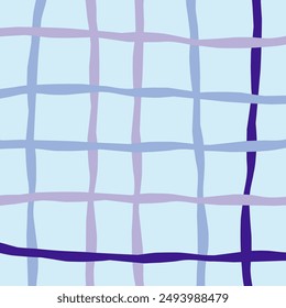 Vector hand drawn cute checkered pattern. Doodle Plaid geometrical simple texture. Crossing lines. Abstract cute delicate pattern ideal for fabric, textile, wallpaper.